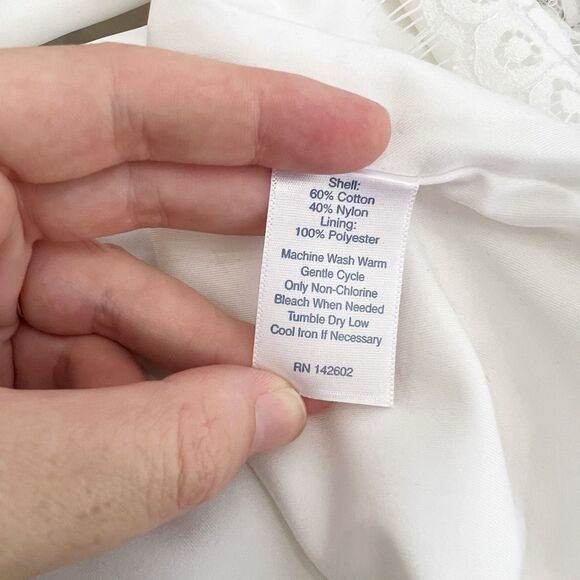 Sail to Sable Womens White Floral Layered Lace Blouse Top Size Medium NWT - Picture 6 of 6